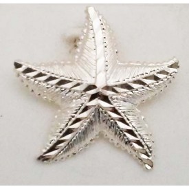 RARD418PS Sterling Silver Large Diamond Cut Starfish Pendant 